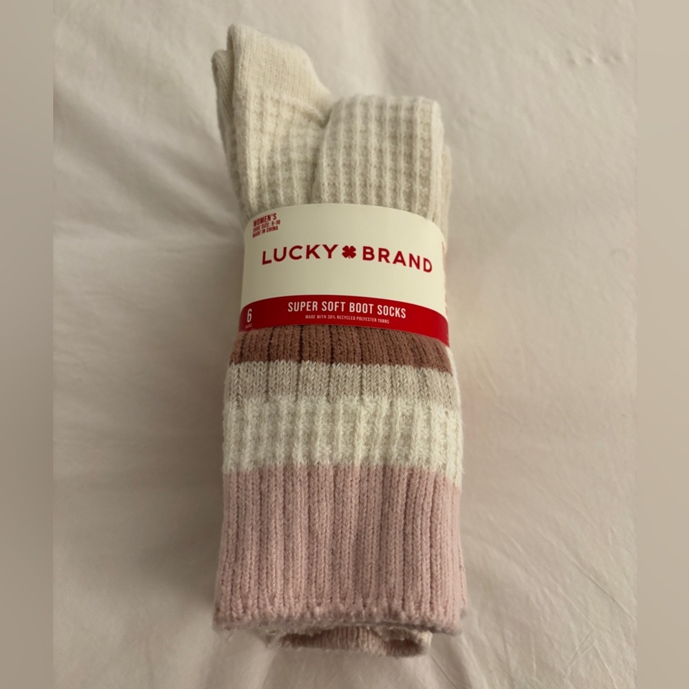 Women's Lucky Brand 6 Pack Super Soft Boot Socks Size 5-10 New